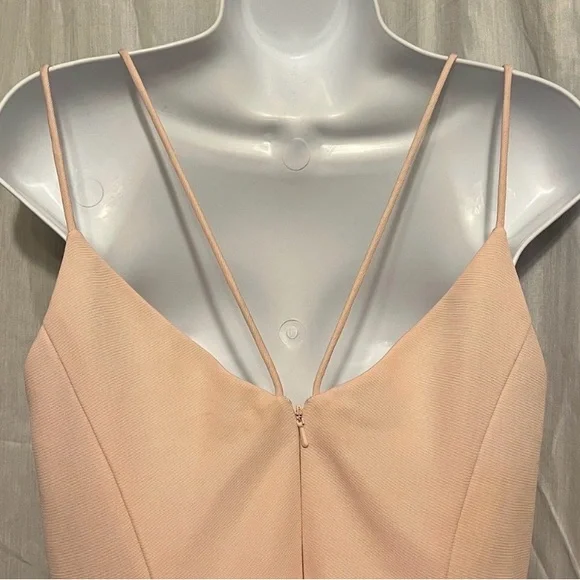 Oleg Cassini Blush Pink Formal Gown | Spaghetti Strap Maxi | Size 6 - Picture 5 of 11